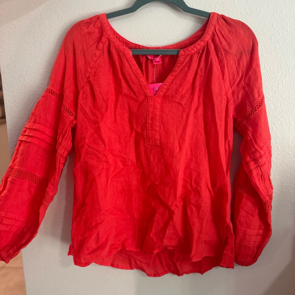 Lilly Pulitzer Emray Tunic in Spicy Coral!